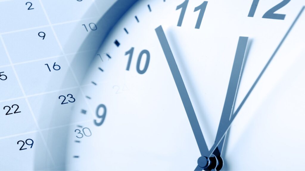 Image représentant une une horloge et un calendrier pour imager le gain de temps pour l'agence TIMEVENTS - Conseils et stratégies